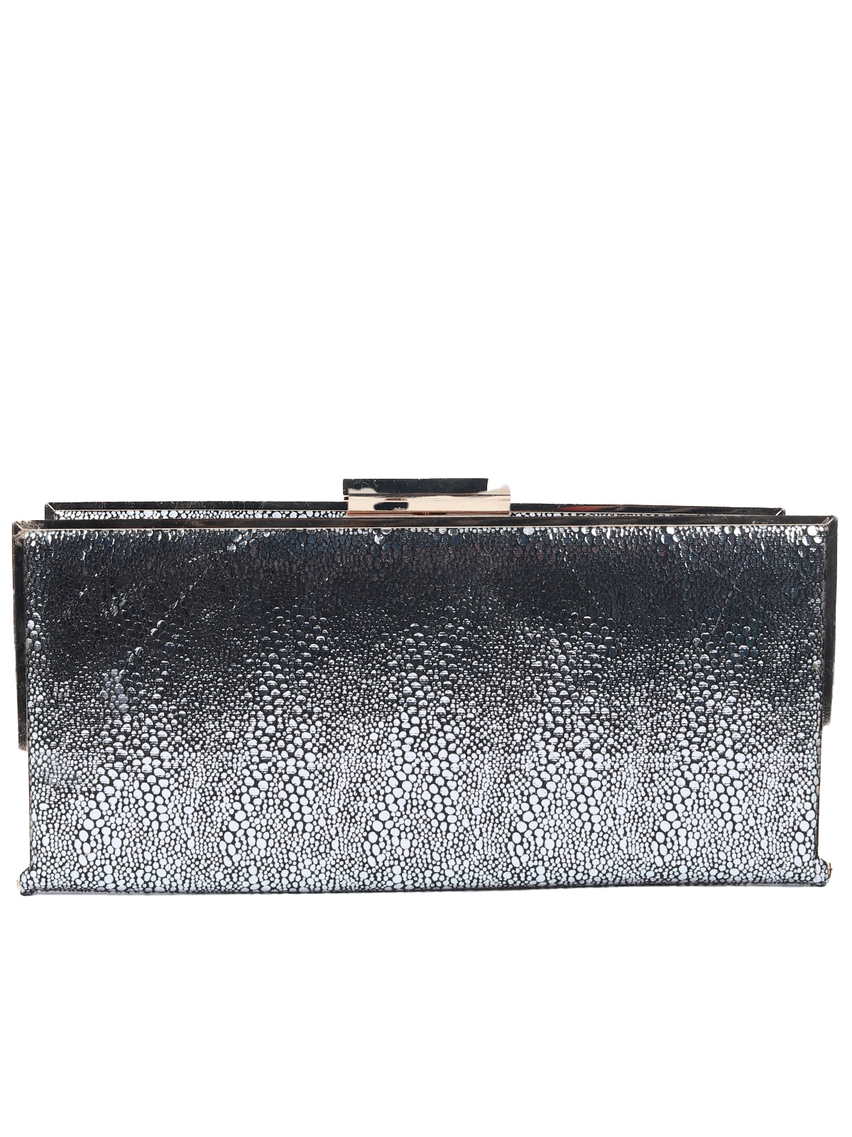 Odette Silver PU Textured Clutch For Women