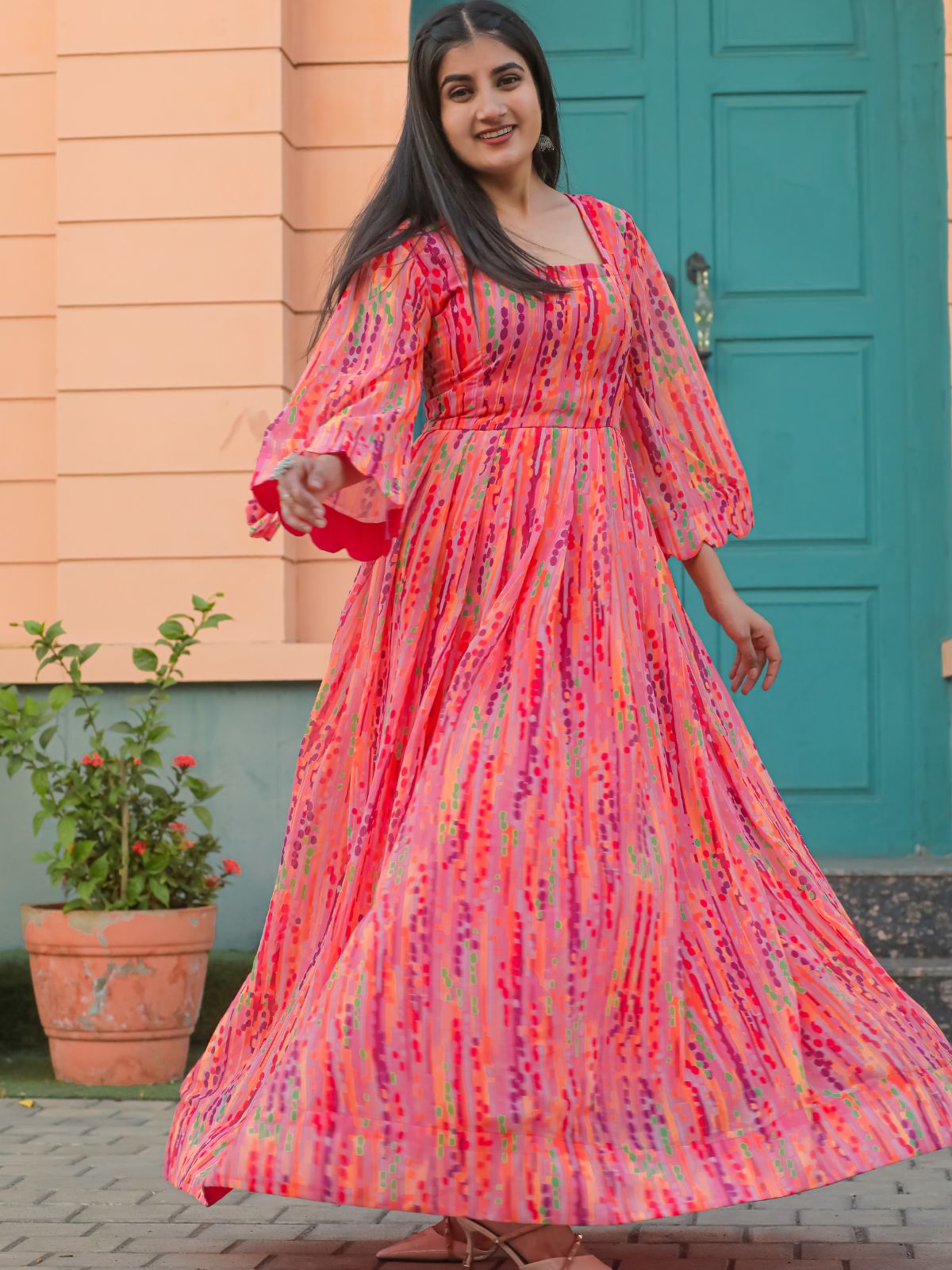 sachin and babi light blue dress 24248A Women'S Elegant Floral Lace V-Neck Short Sleeve Short Front Long  Back Chiffon Hem Double-Layer Wedding Party Dress