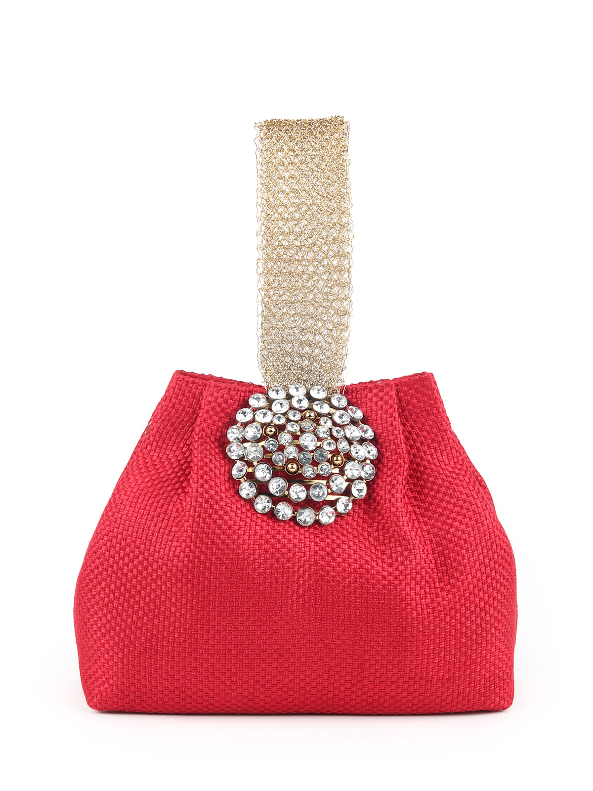 Odette Women Maroon Coloured Tweed Handheld Bag