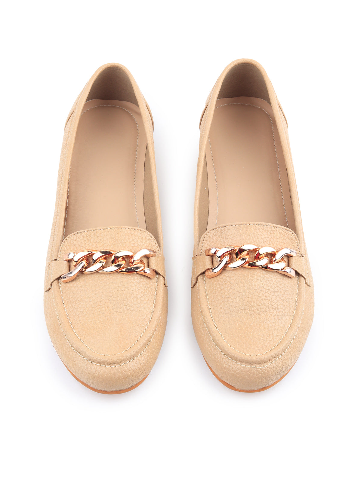 Odette Women Beige Slip On Ballet Flats