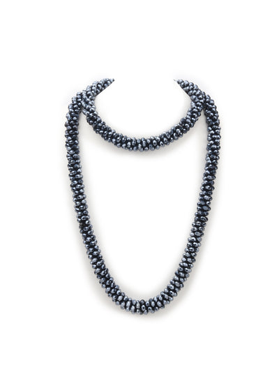 Odette Women Crystal Dark Blue Layered Necklace