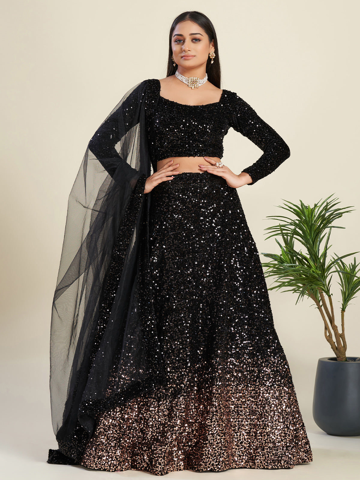 Get ready for Diwali with our floral printed lehenga with black sequin  blouse and net dupatta with beautiful hand work💜 Shop now! 💓... |  Instagram