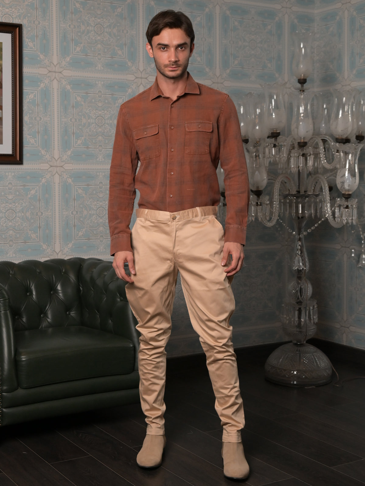 Odette Cream Jodhpuri Style Cotton Trouser for Men