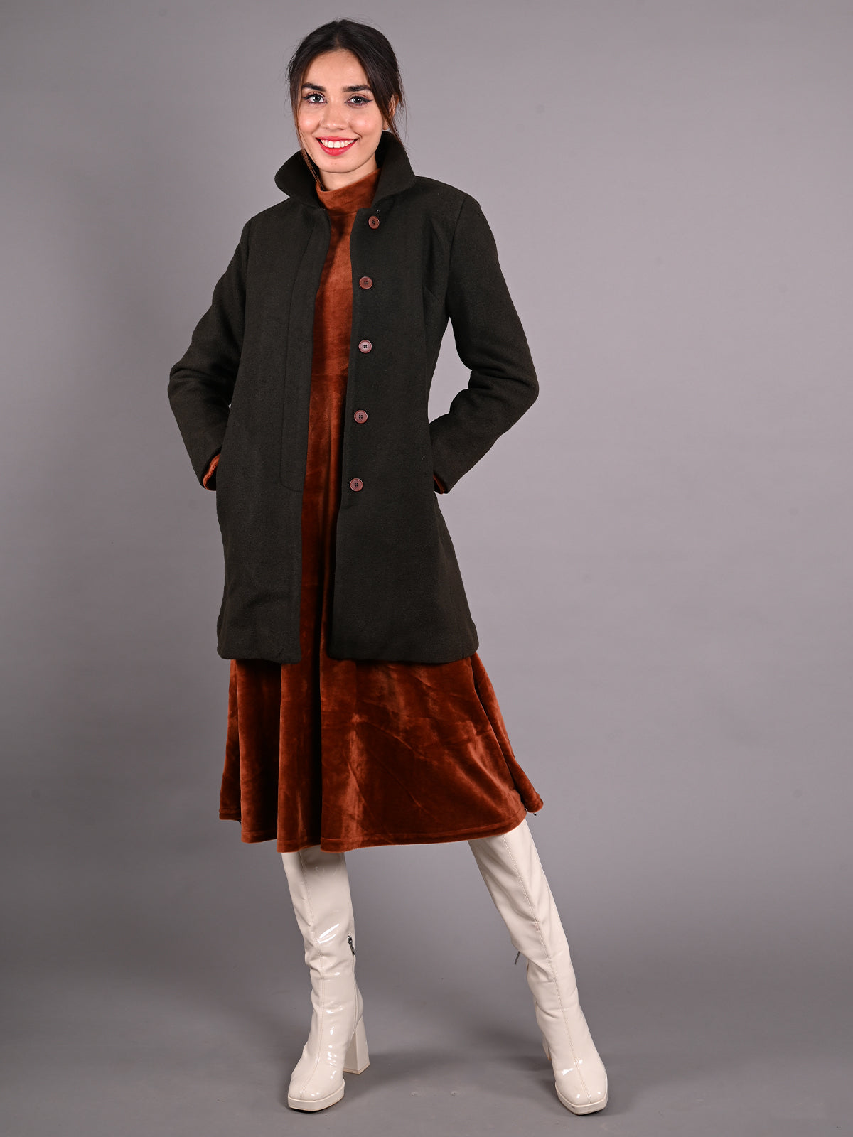 Winter Wool Long Coat Casual Embroidery Floral Jacket Wool & Blends Women  Overcoat Vintage Runway Elegant Double Breasted