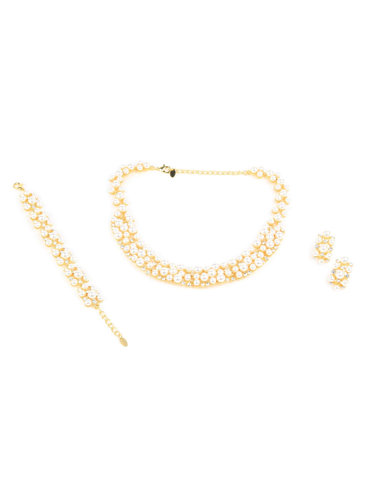 High quality white beaded necklace set