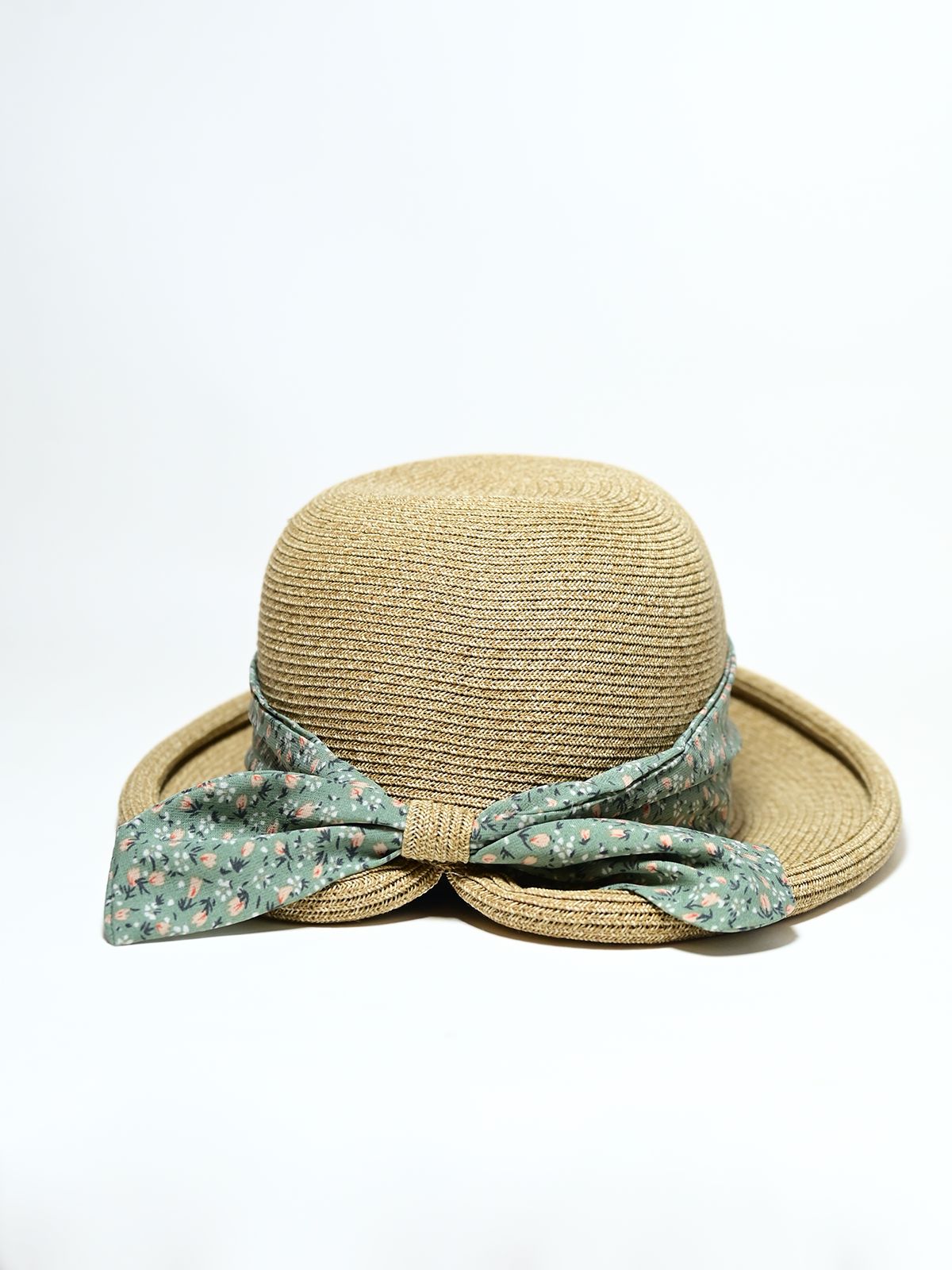 Odette Dark Beige Raffia Woven Texture Hat For Women