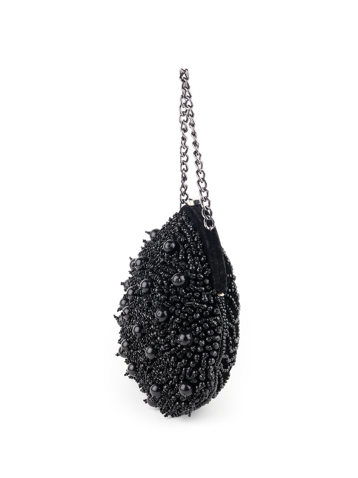 Odette Women Black Beaded Mindful Batuwa Bag