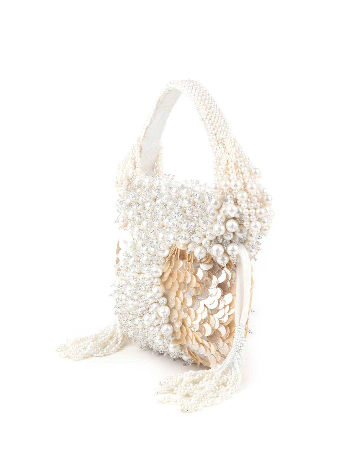 Odette Peach Embroidered Bridal Potli Bag For Women