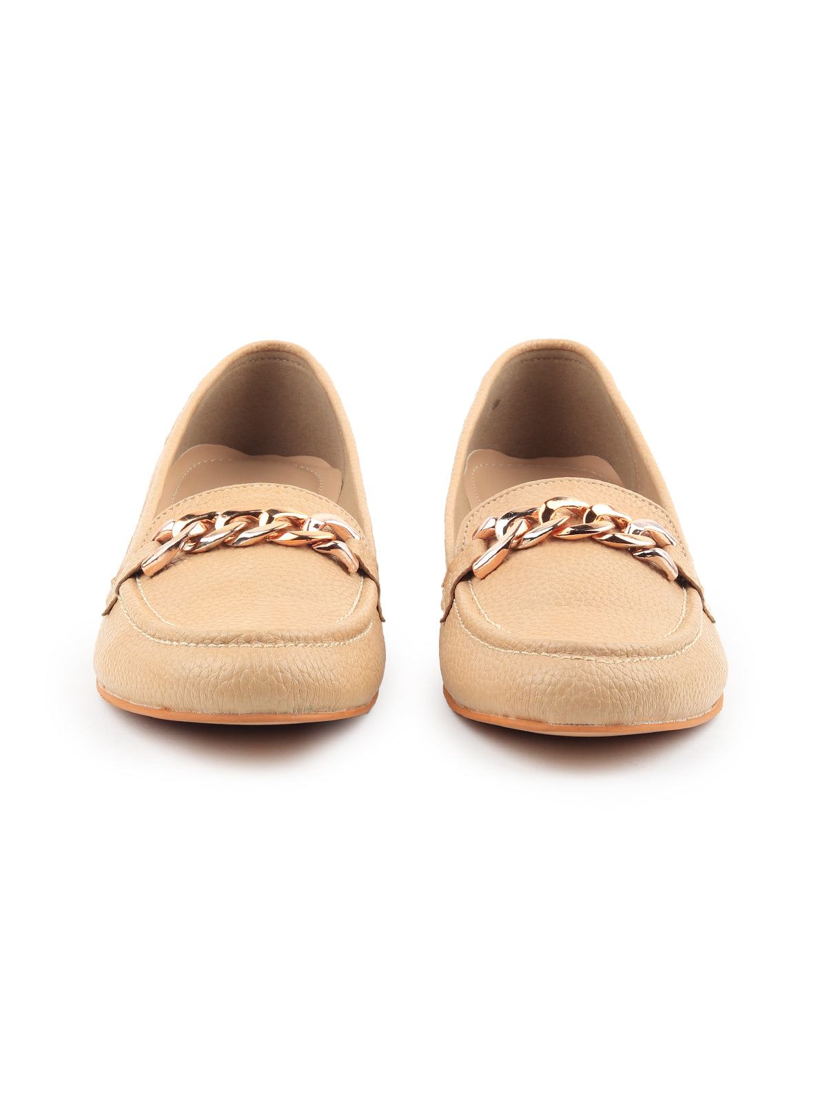 Odette Women Beige Slip On Ballet Flats