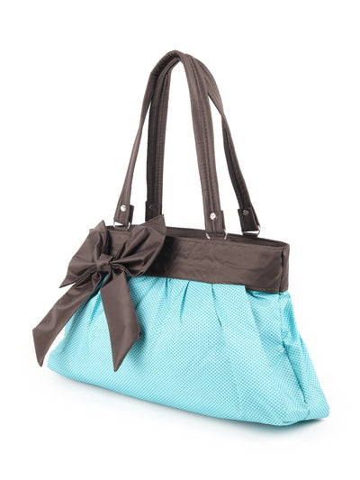 Odette Sea Blue Printed Hand Bag for Women