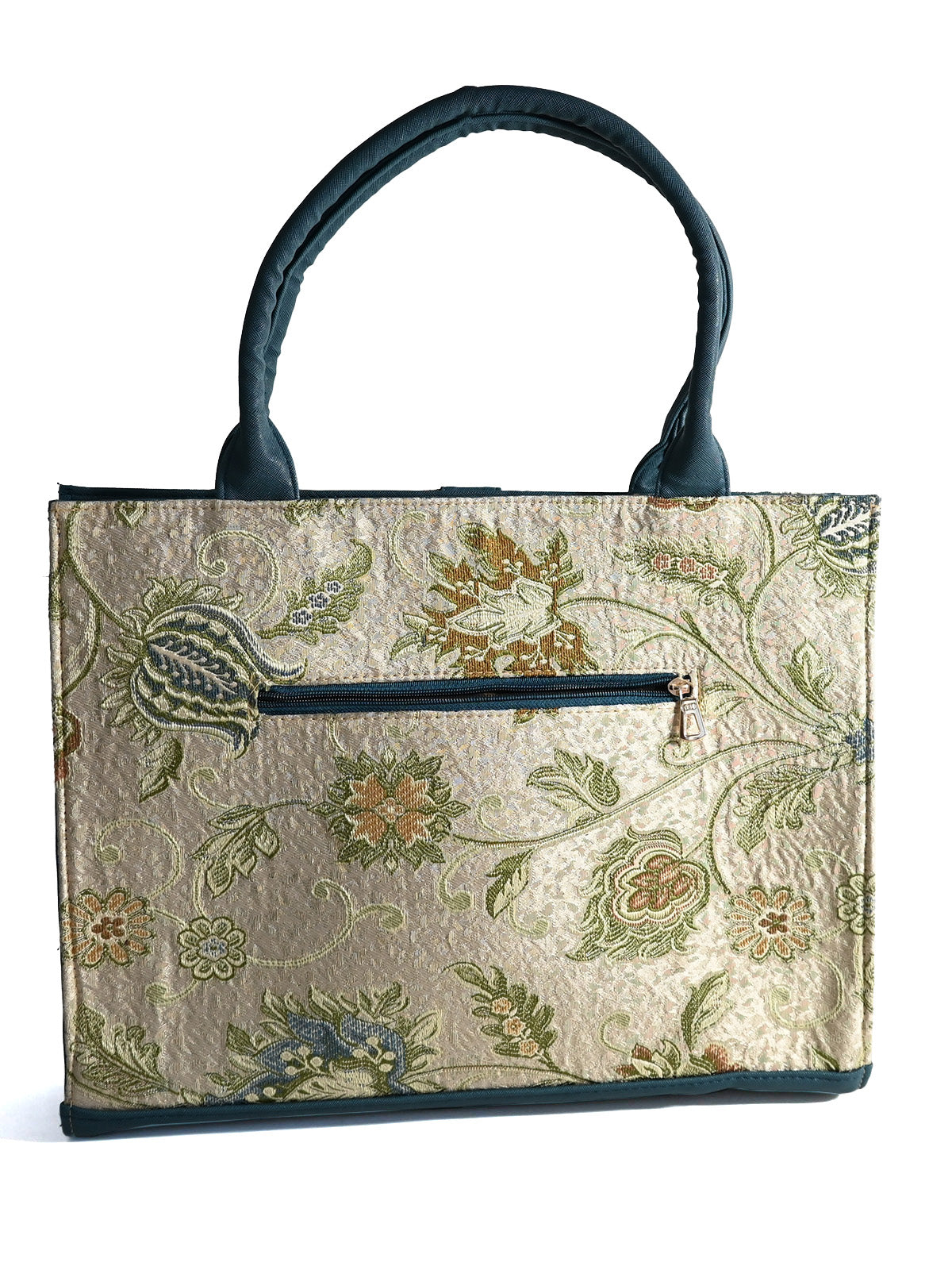 Odette Beige Polyester Printed Tote Bag For Women