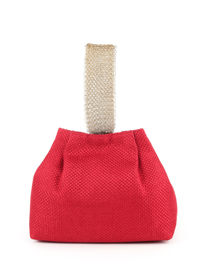 Odette Women Maroon Coloured Tweed Handheld Bag