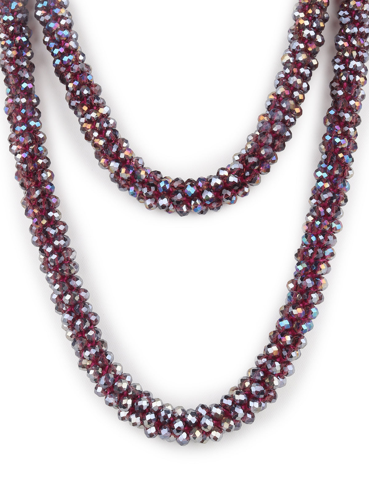 Odette Purple Beads Everyday Neck Piece for Women