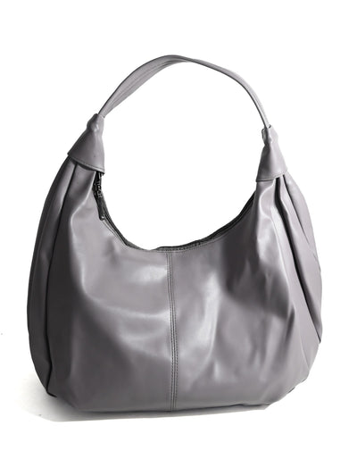 Odette Grey PU Solid Tote Bag For Women