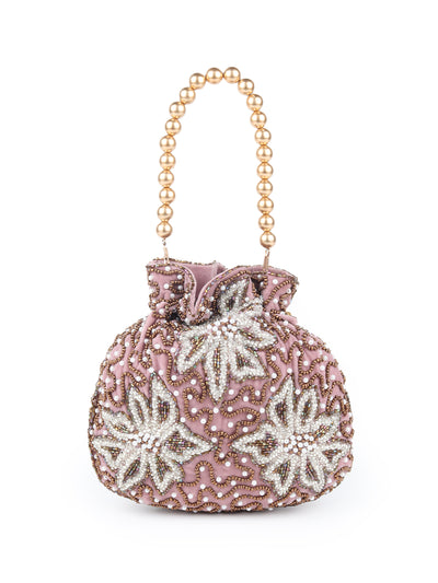 Odette Women Lavender Embellished Potli Handbag!