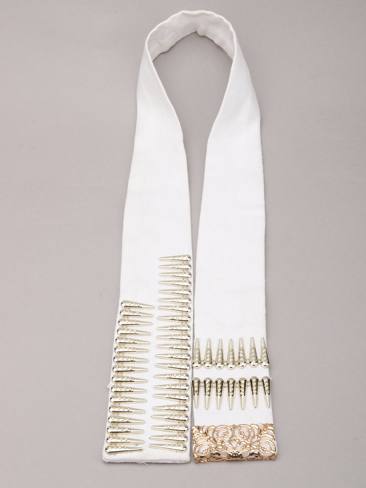 Odette White Heavy Gold Embellished Collar for Women