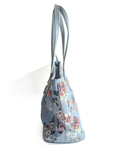 Odette Blue PU Printed Tote Bag For Women