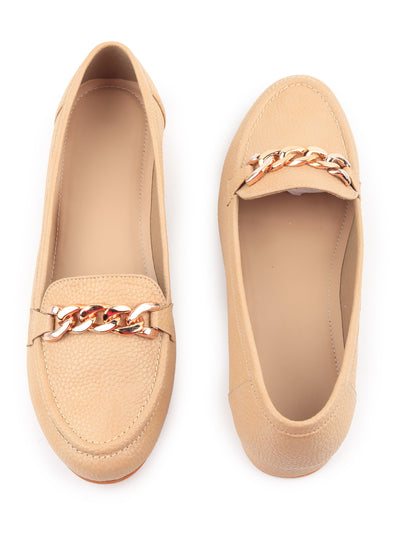 Odette Women Beige Slip On Ballet Flats