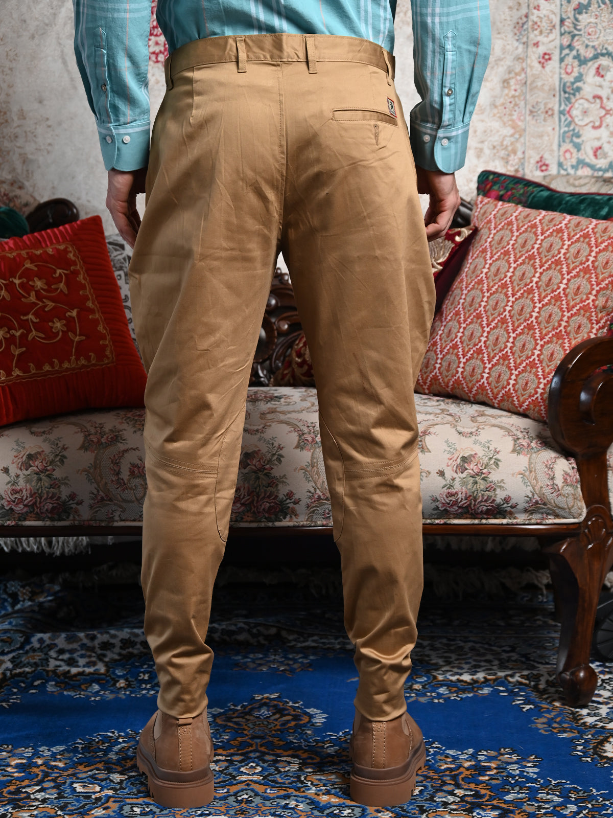 Odette Brown Jodhpuri Style Cotton Trouser for Men