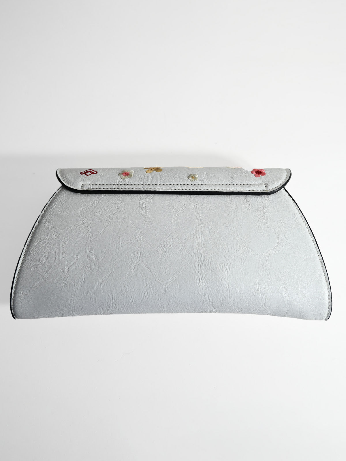 Odette White PU Embroidered Clutch For Women