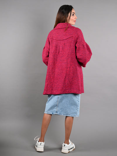 Odette Maroon Wool Jacket for Women