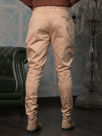 Odette Cream Jodhpuri Style Cotton Trouser for Men