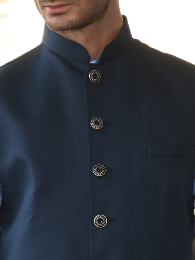 Odette Navy Blue Polyester Jacket for Men