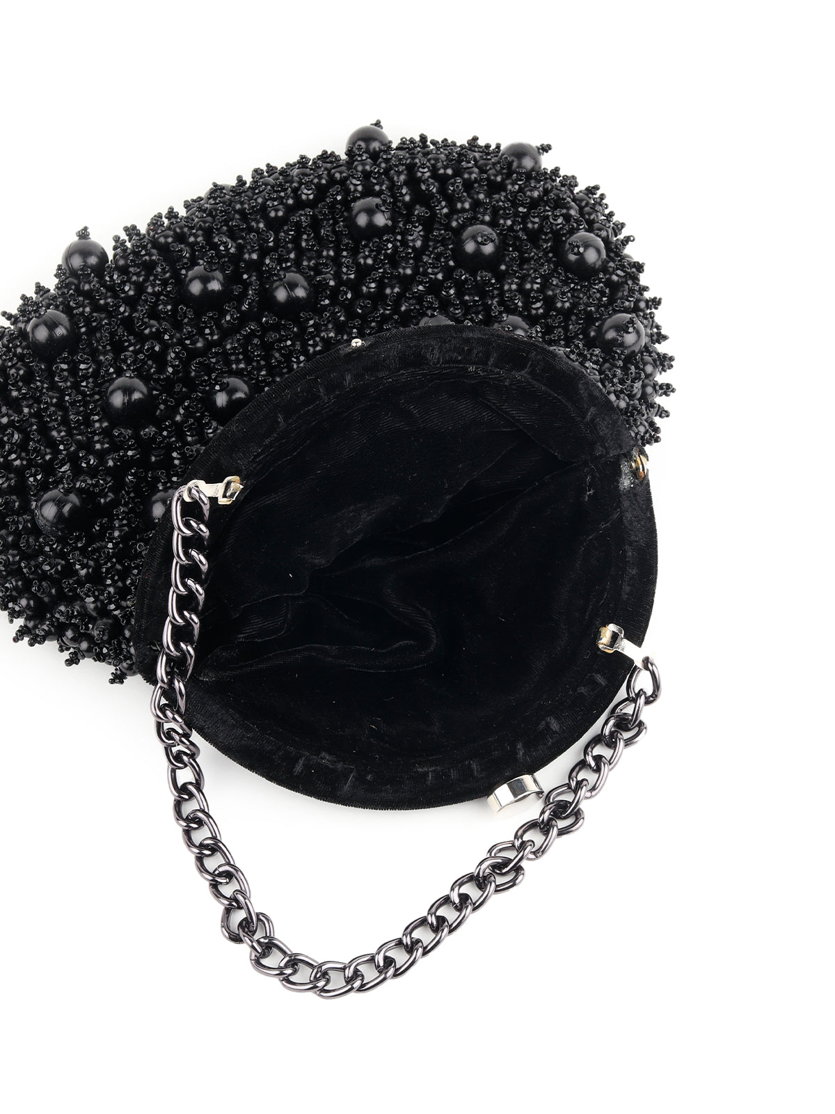 Odette Women Black Beaded Mindful Batuwa Bag