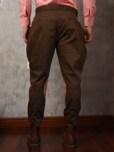 Odette Khaki Brown Jodhpuri Style Cotton Trouser for Men