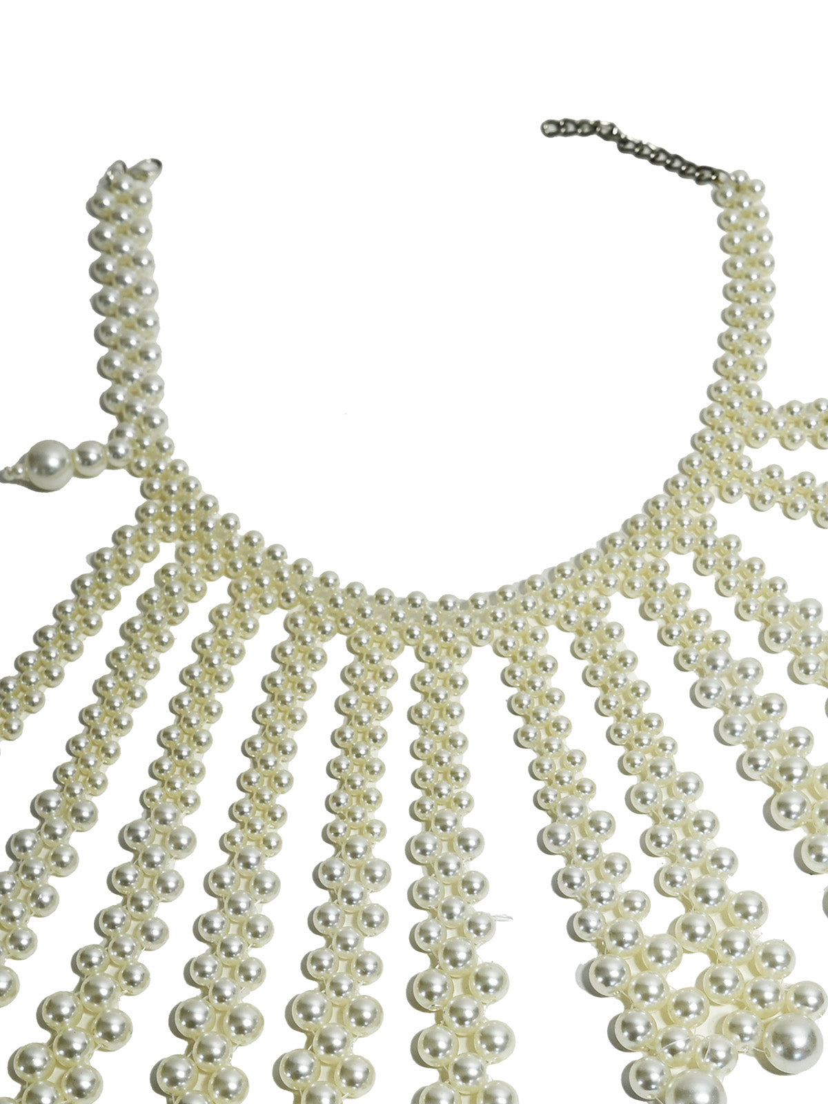 Odette White Beads Embellished Neckpiece For Women