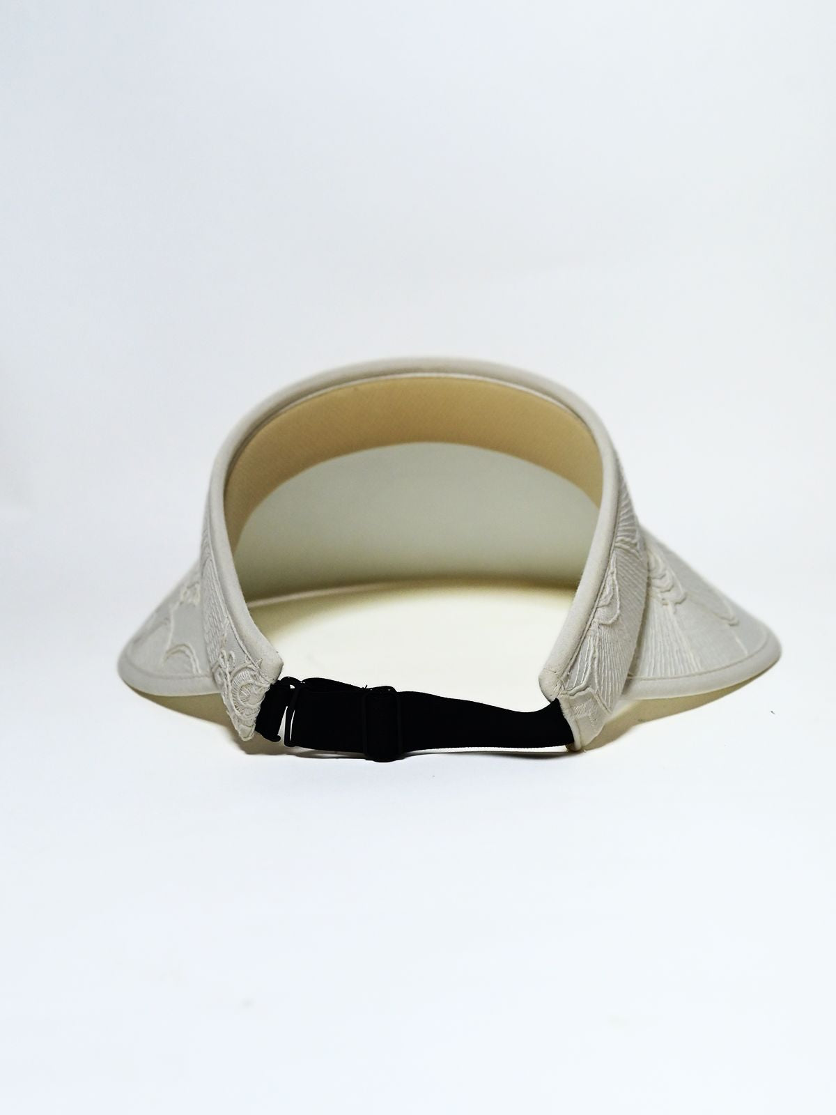 Odette Off White Cotton Embriodered Hat For Women