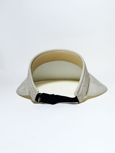 Odette Off White Cotton Embriodered Hat For Women