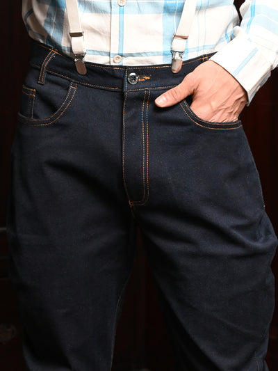 Odette Dark Blue Regular Fit Denim Trouser for Men