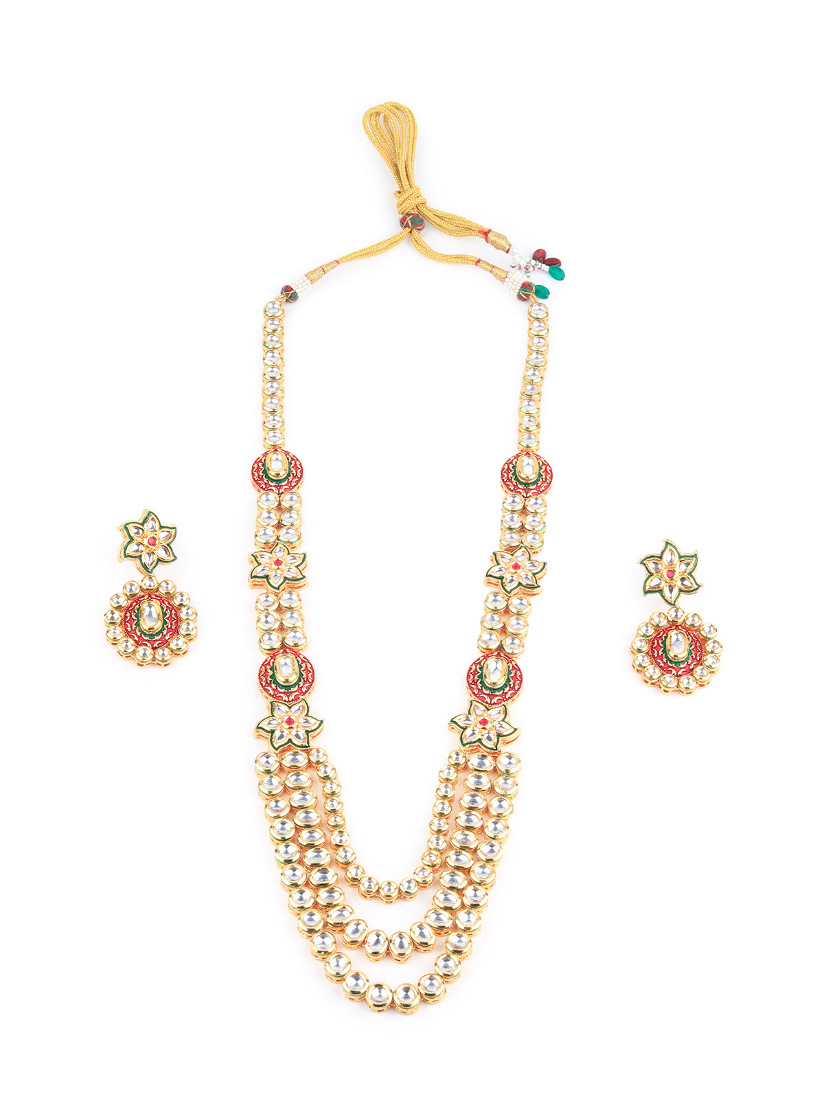 Red & Gold Kundan Jewellery set