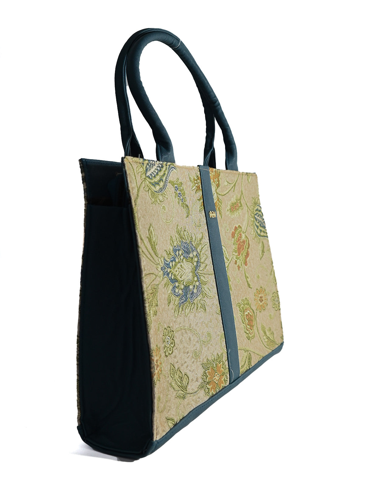 Odette Beige Polyester Printed Tote Bag For Women