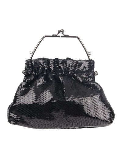 Odette Black Fabric Encompassing With Sequins Clutch For Women