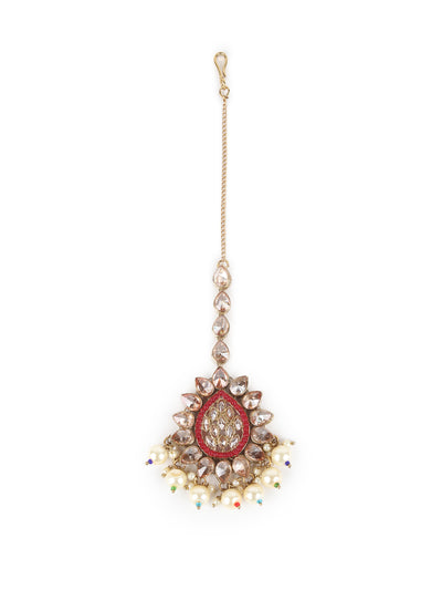 Odette Multicolor Beads And Kundan Embellished Choker Neck Piece For Women