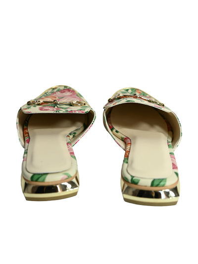 Odette Multicolor PU Printed Mule For Women