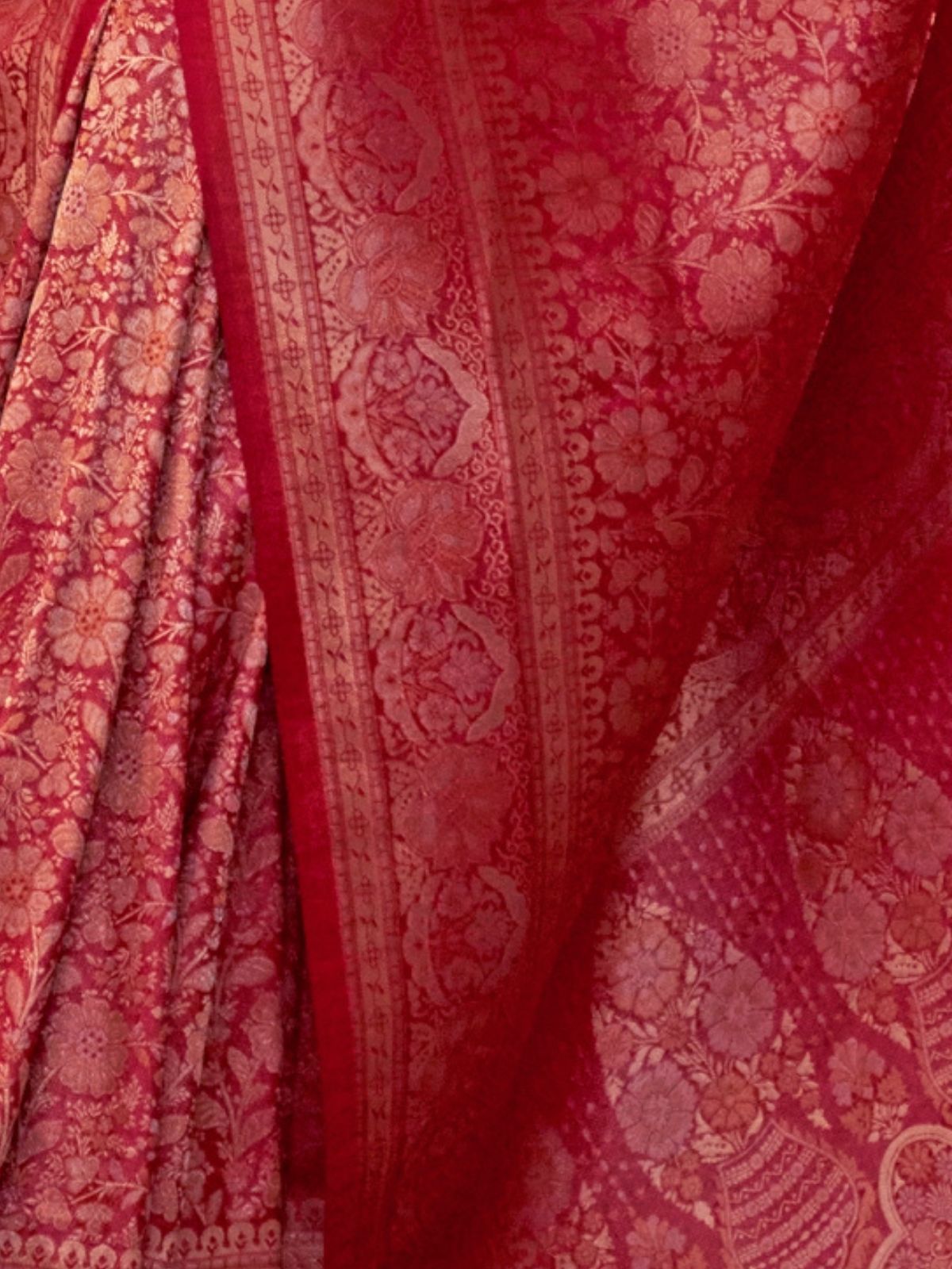 Odette Pink Silk Blend Woven Saree With Unstitched Blouse For Women