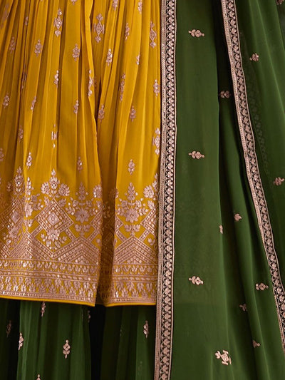 Odette - Yellow Georgette Semi Stitched Salwar Suit