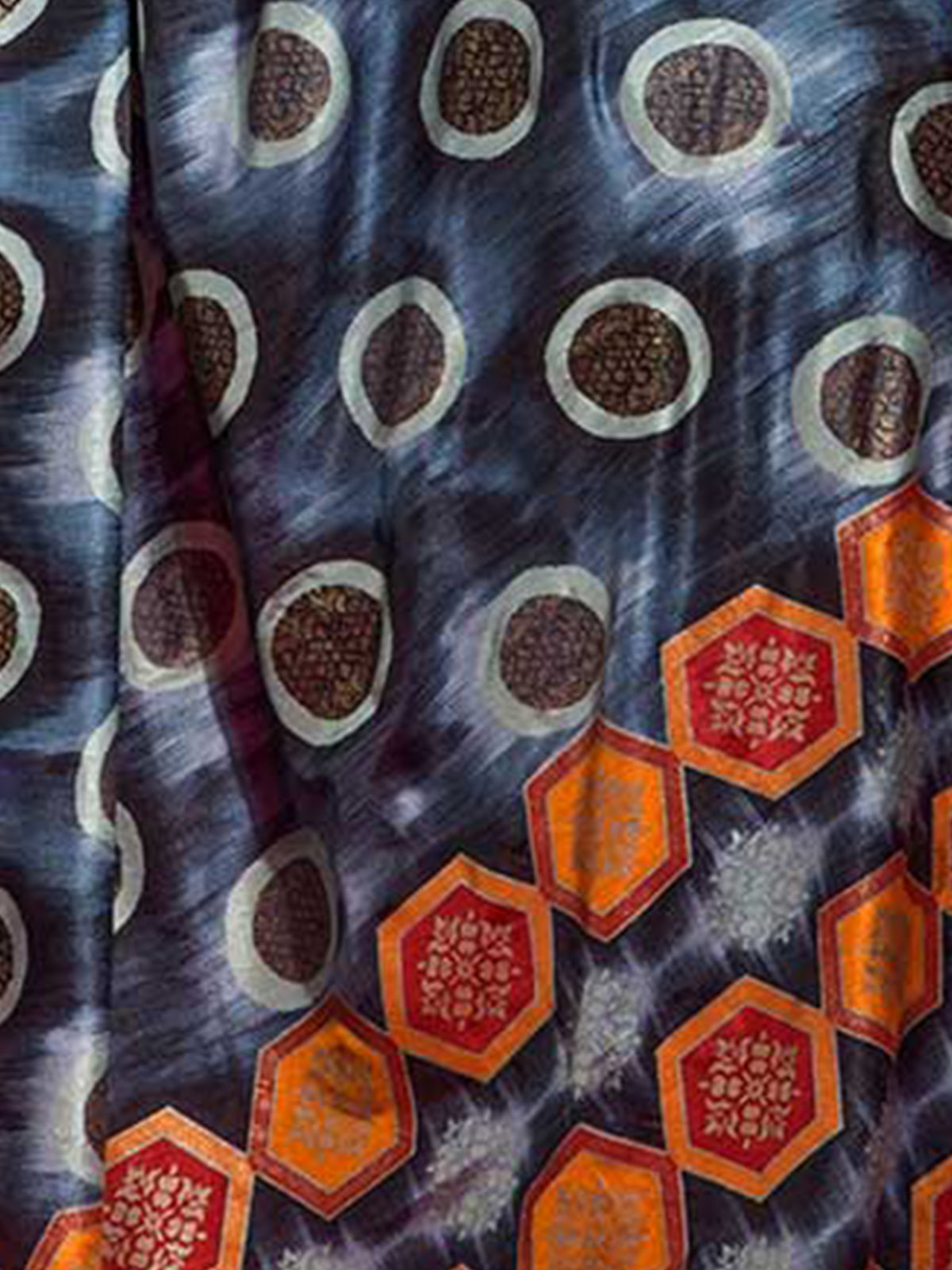 Odette - Multicolor Silk Blend Saree With Blouse Piece