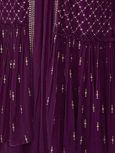 Odette - Purple Georgette Semi Stitched Salwar Suit