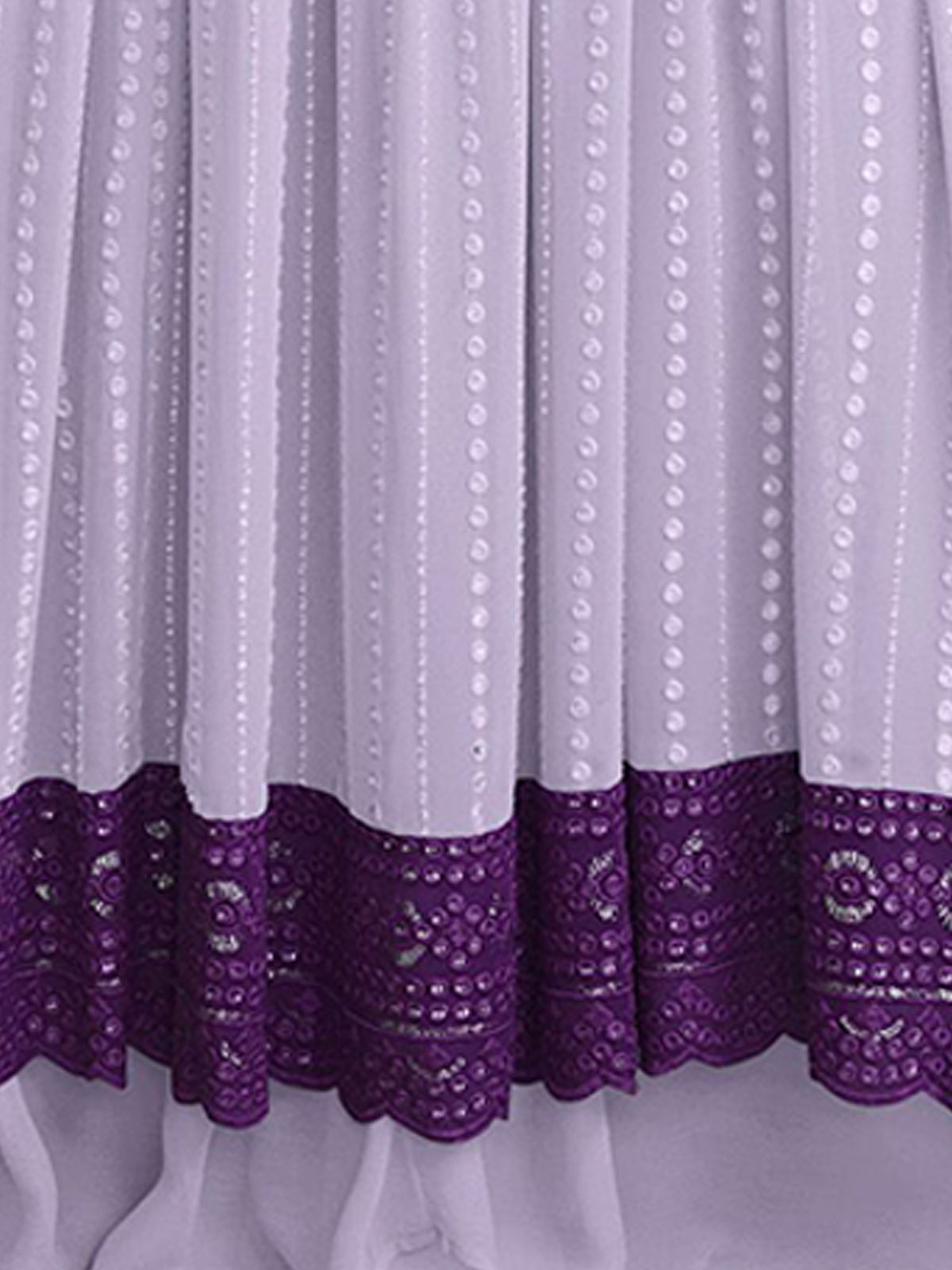 Odette Women Purple Faux Georgette Semi Stitched Kurta Set