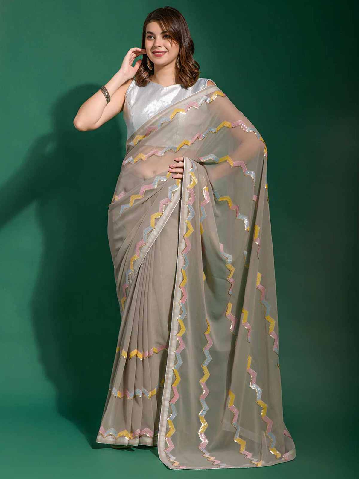 Poly georgette outlet saree