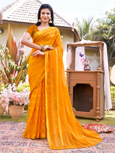 Odette - Yellow Saree With Blouse Piece