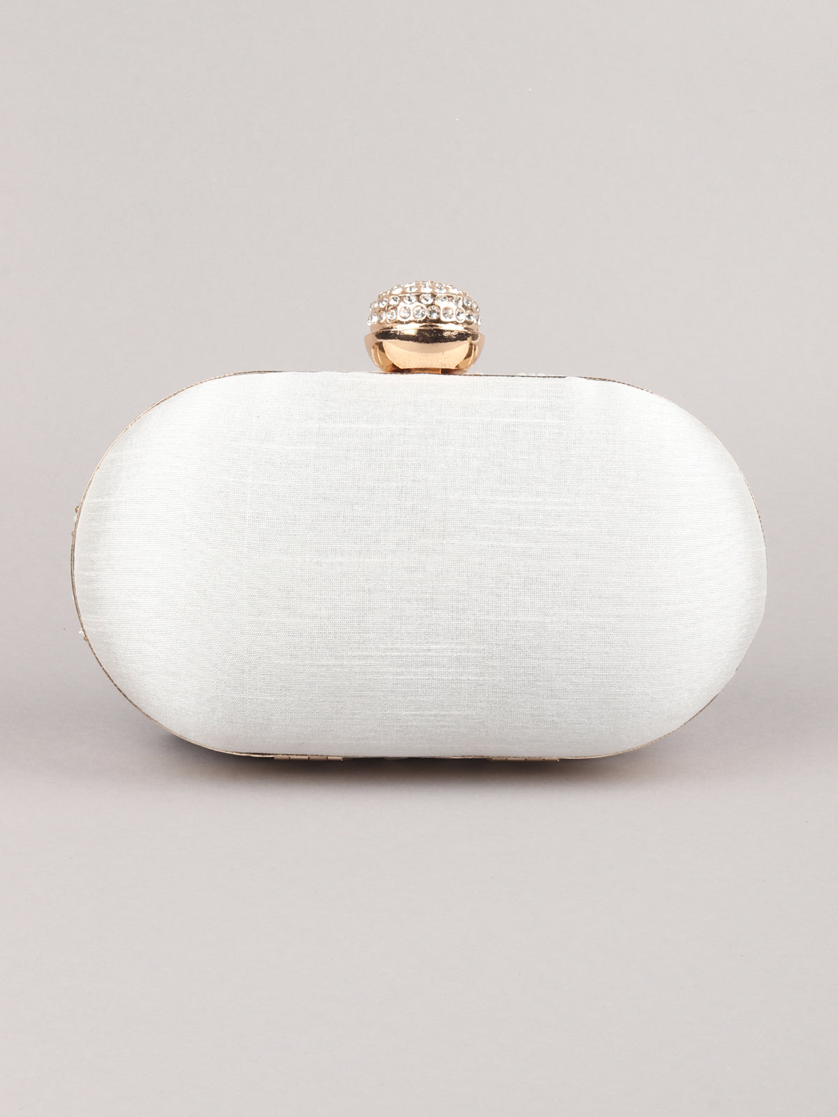 Odette White Embroidered Clutch Bag For Women