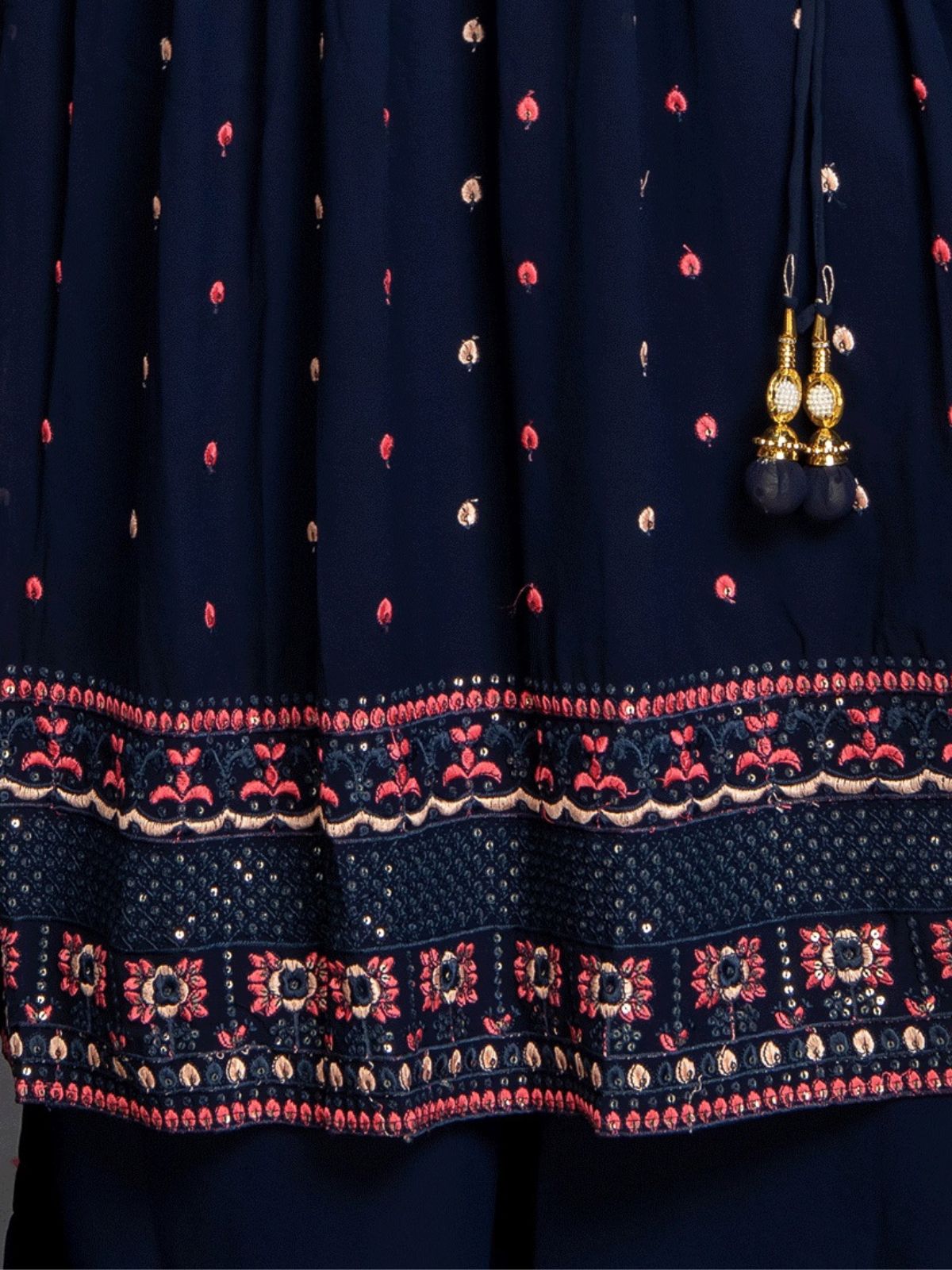 Odette Wedding Designer Navy Blue Georgette Salwar Suit For Girls