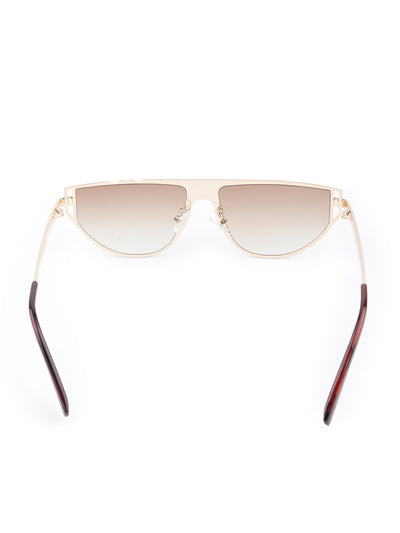 Odette Women Broad Frame Beige Tinted Sunglasses