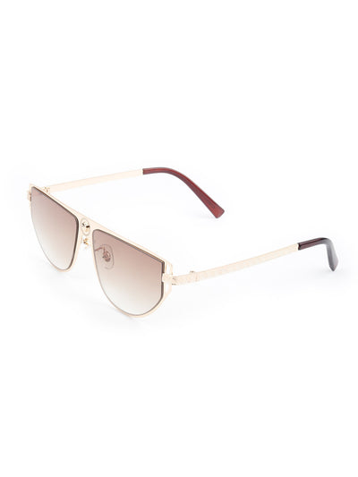 Odette Women Broad Frame Beige Tinted Sunglasses