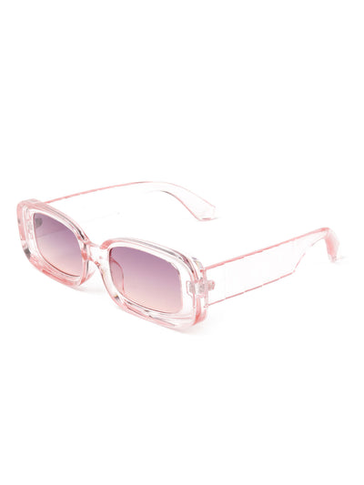 Odette Women All Pink Oversized Rectangular Sunglasses